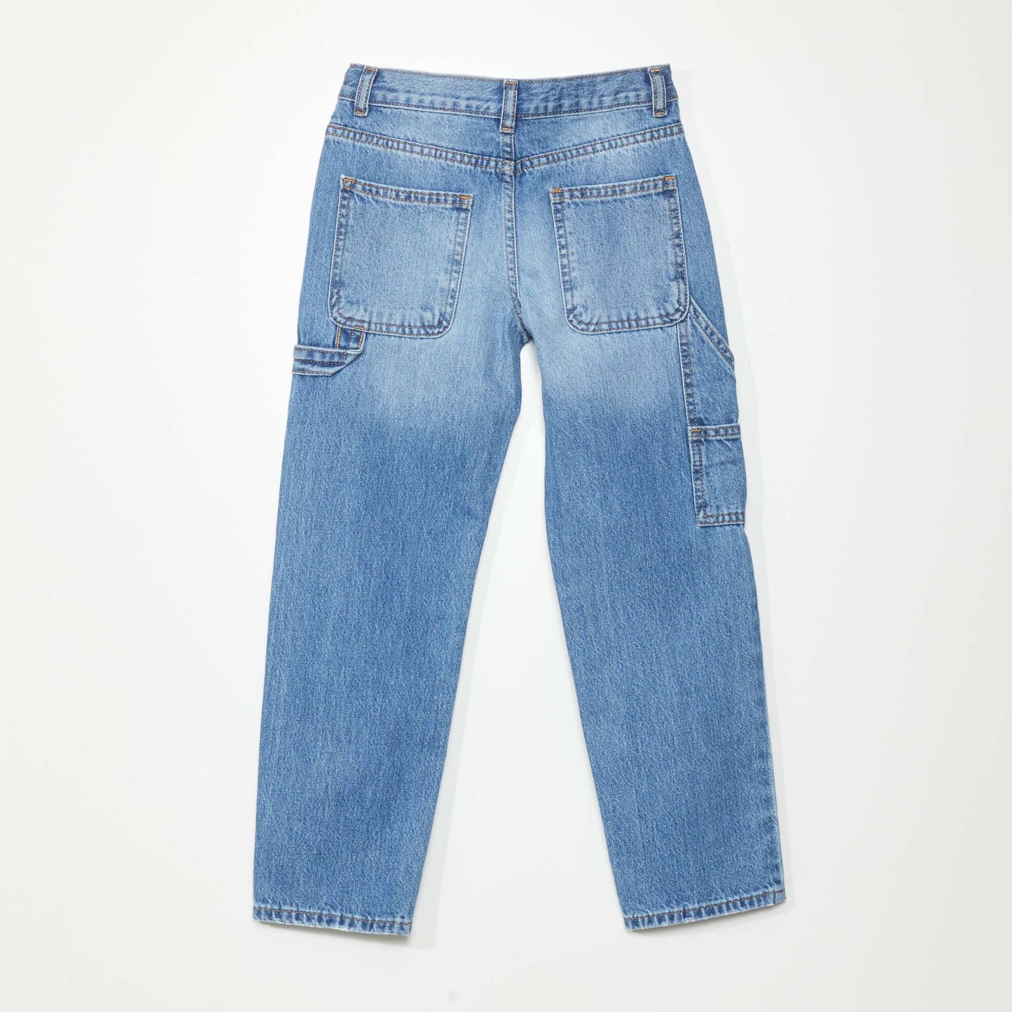 Straight-leg jeans with side pockets BLUE