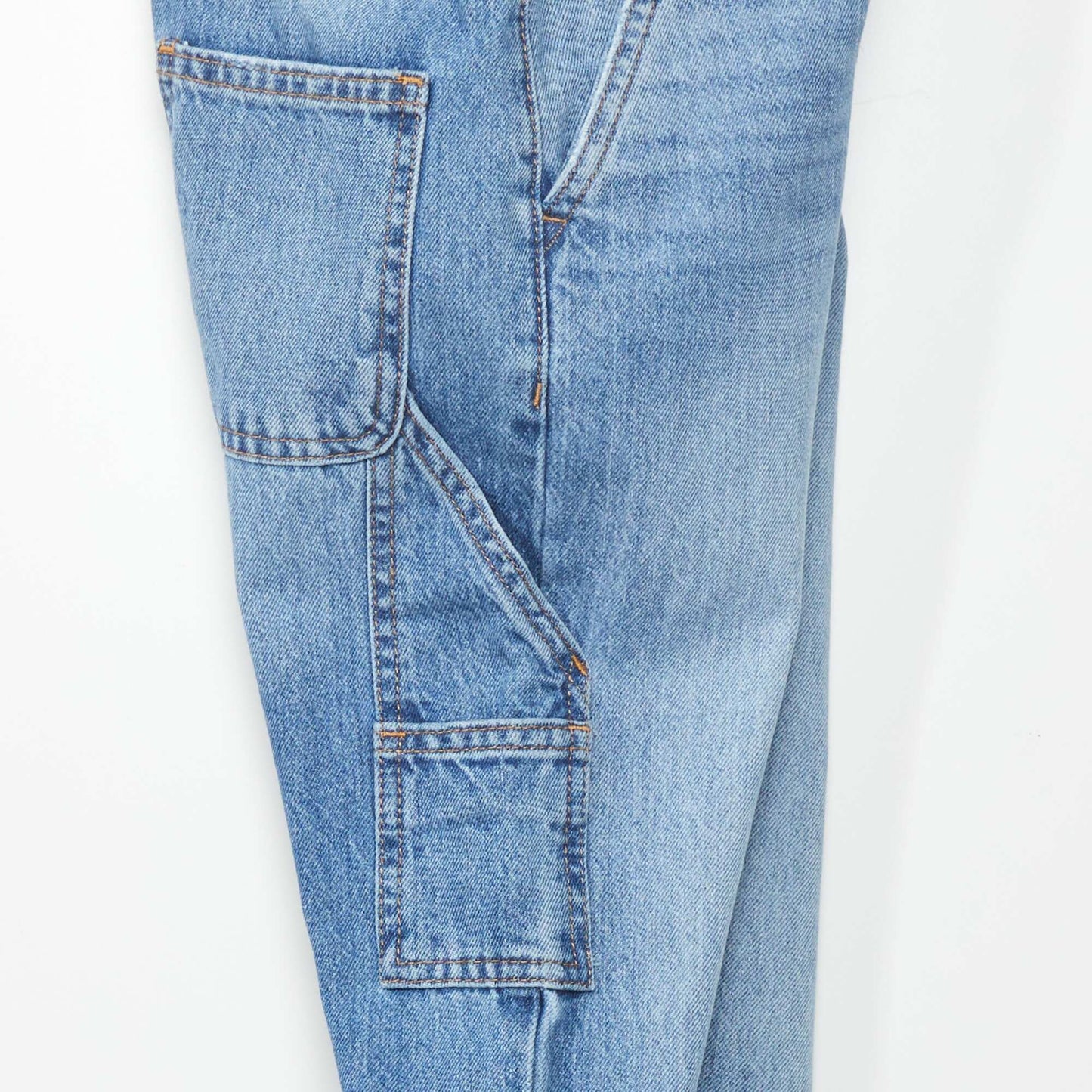 Straight-leg jeans with side pockets BLUE