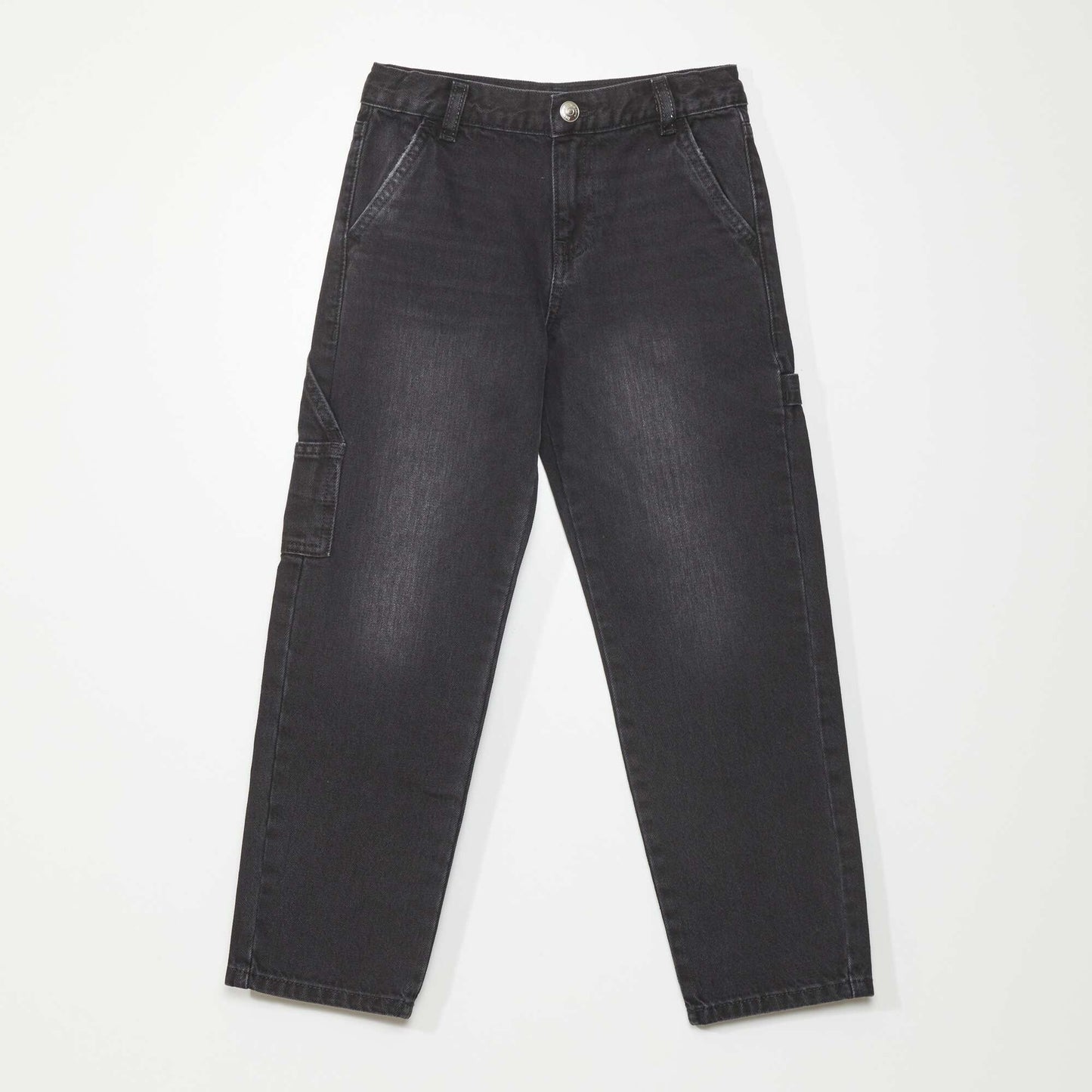 Straight-leg jeans with side pockets GREY