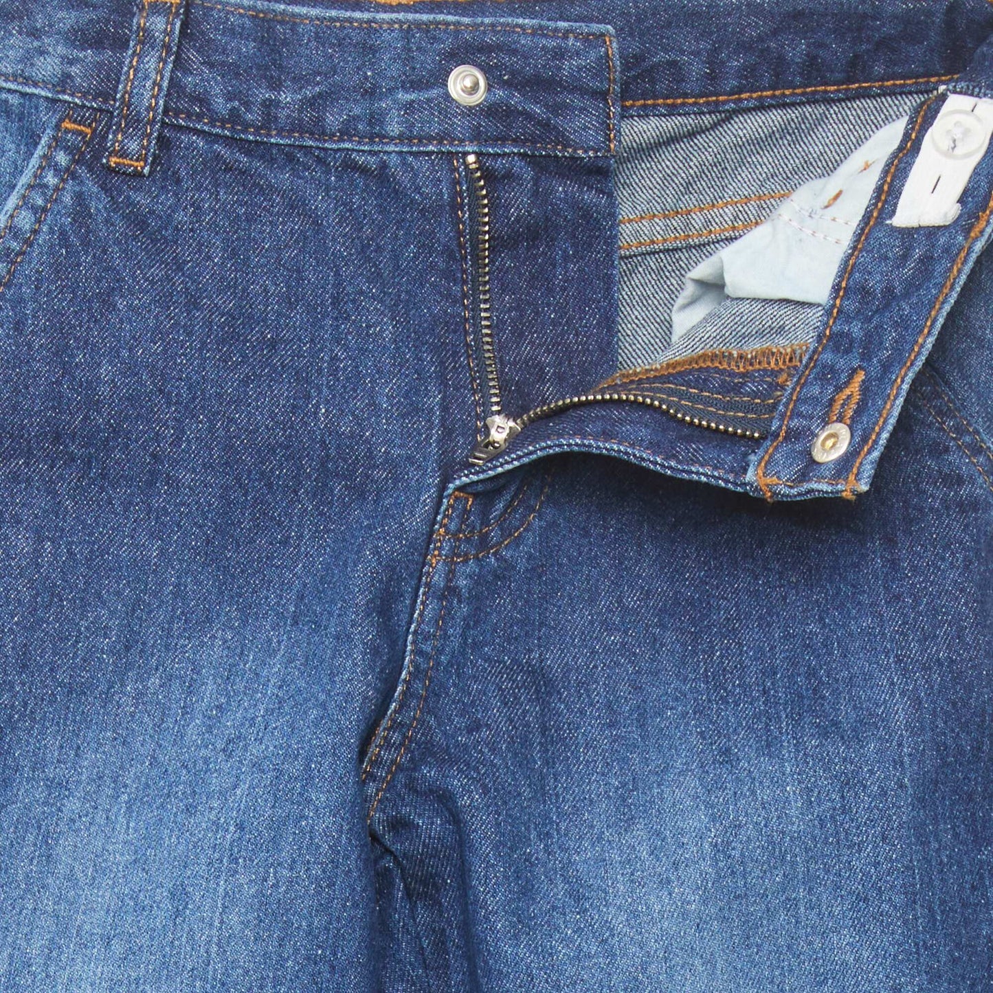 Straight-leg jeans with side pockets BLUE