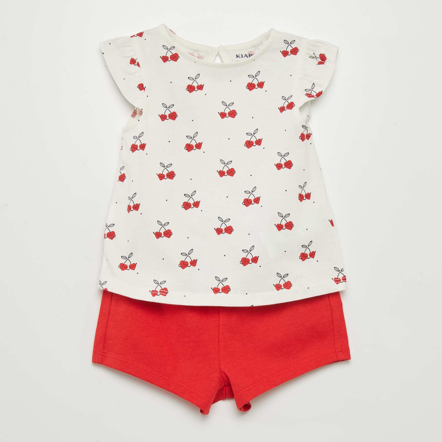 Printed shorts + T-shirt set - 2-piece set WHITE