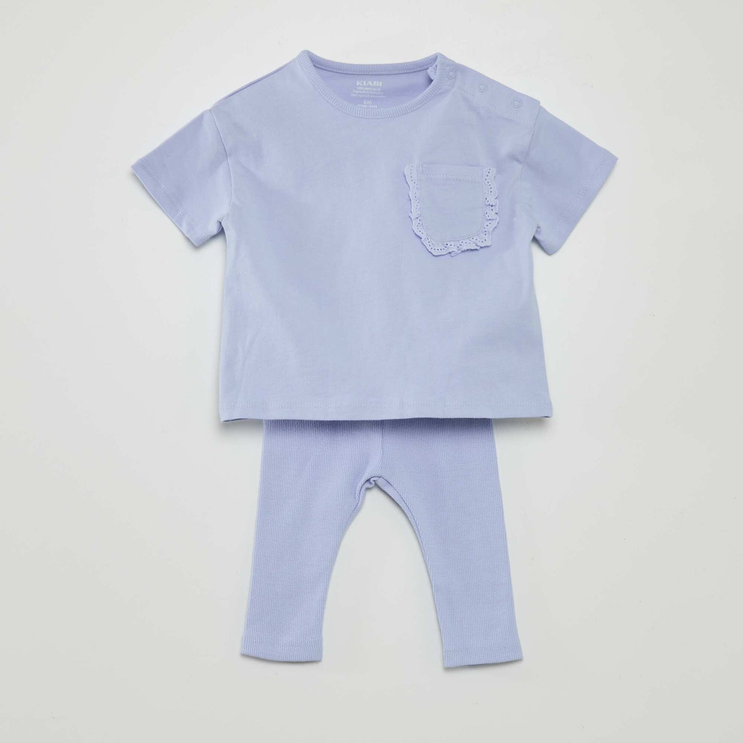 Cotton set - t-shirt + leggings - 2-piece set BLUE