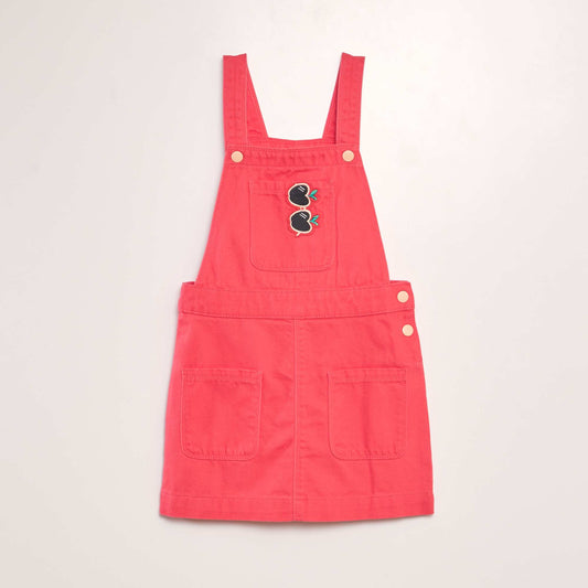 Dungaree dress with patch RED