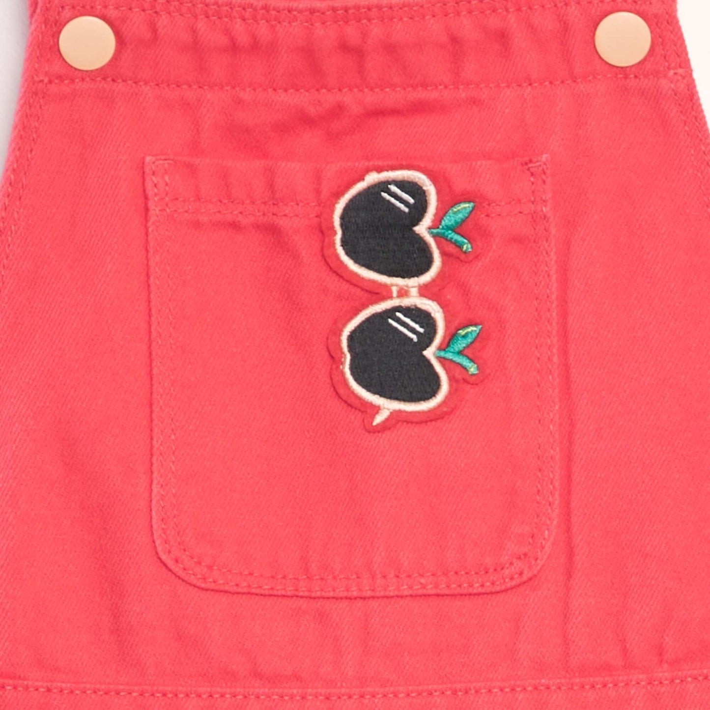 Dungaree dress with patch RED