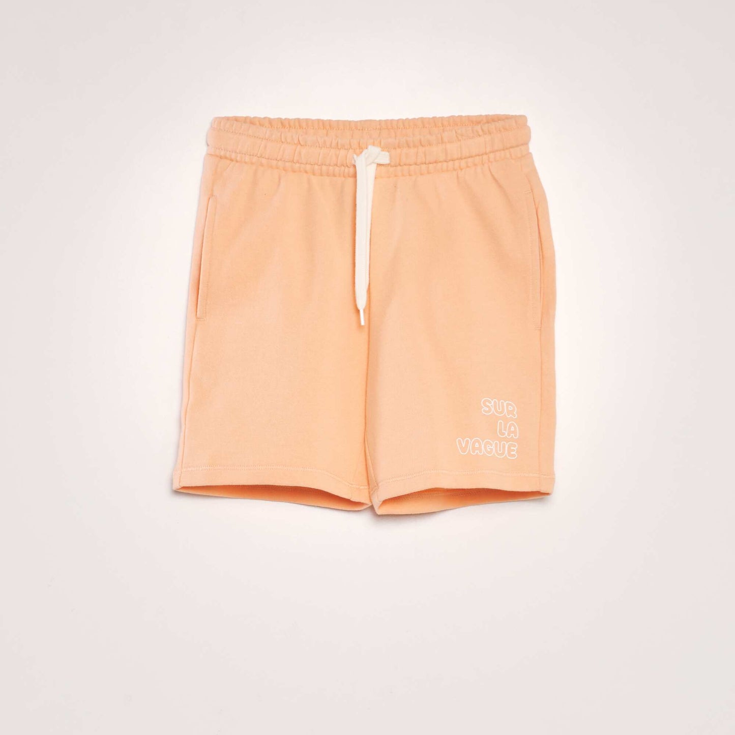 Surfer-style French terrycloth Bermuda shorts ORANGE