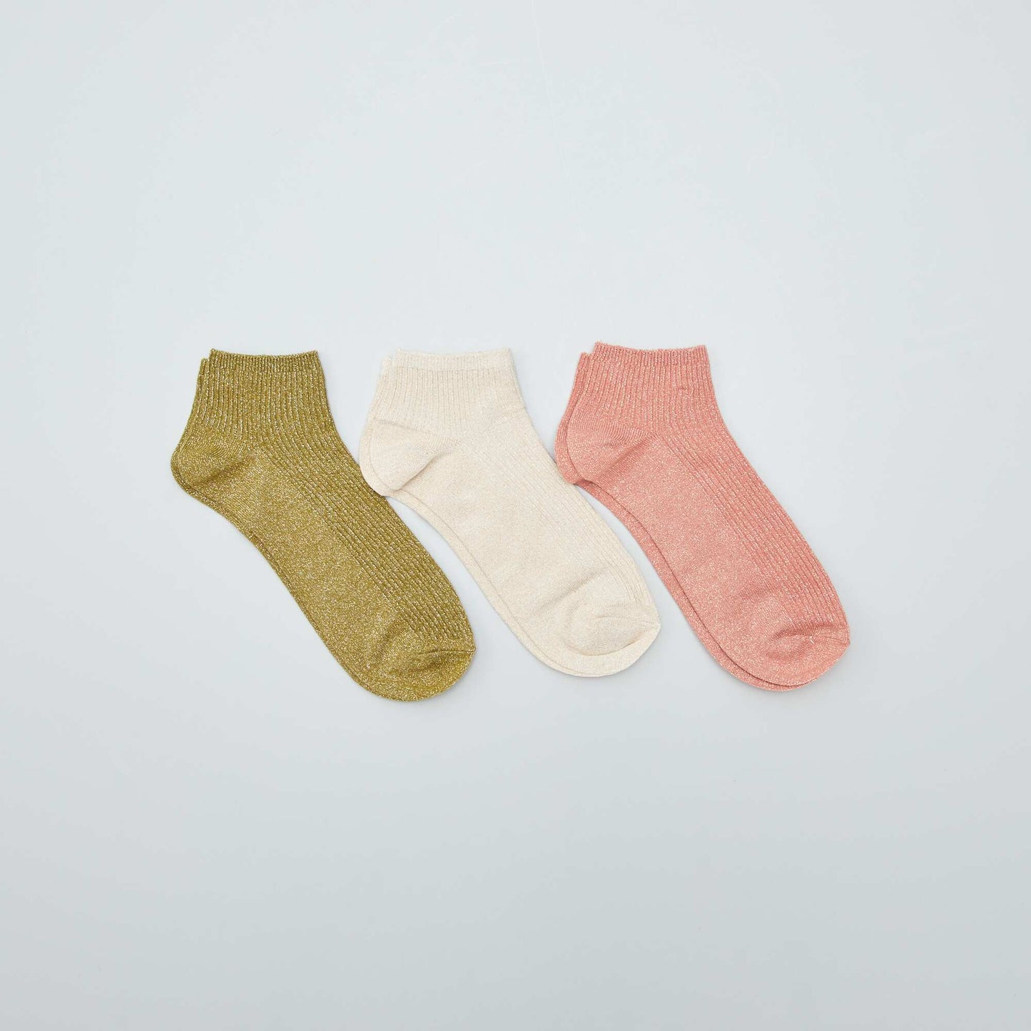 Pack of glittery pop socks - 3 pairs BROWN