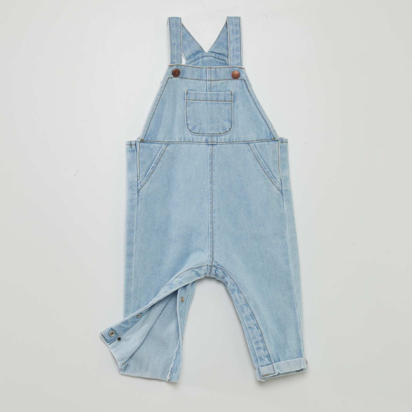 Printed T-shirt + dungarees set WHITE