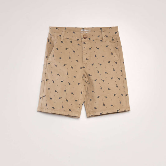 Straight-leg chino Bermuda shorts BEIGE