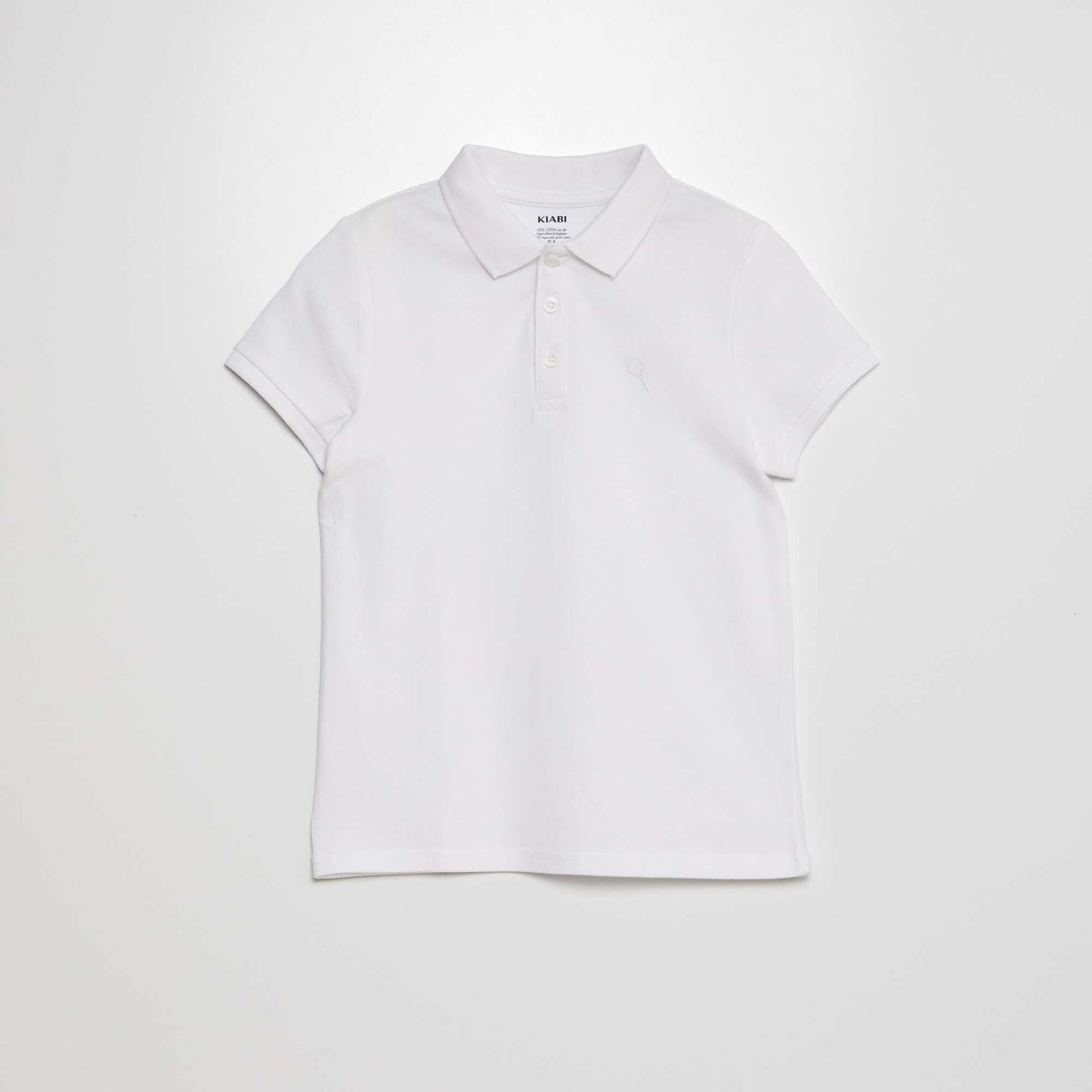 Cotton piqué polo shirt white