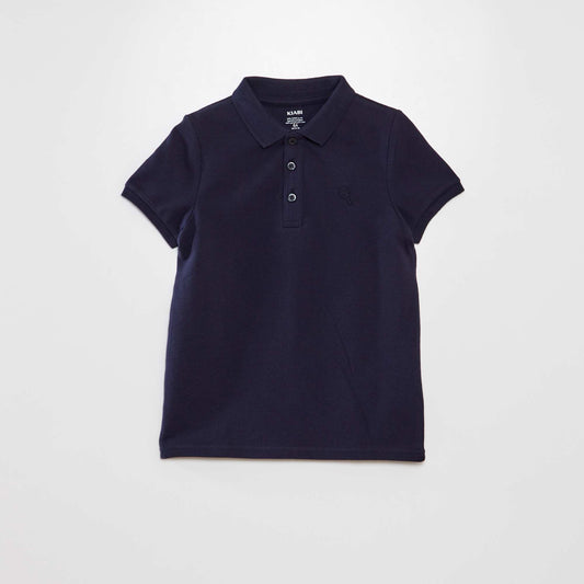 Cotton piqué polo shirt blue