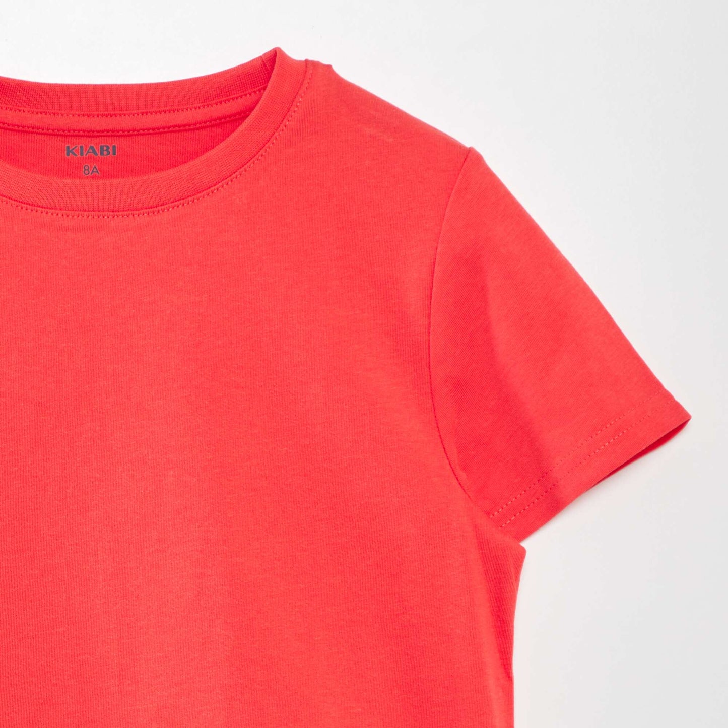 Plain round neck T-shirt RED