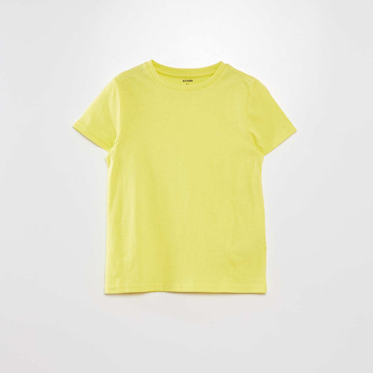 Plain round neck T-shirt YELLOW