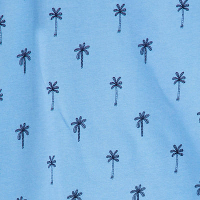 تي شيرت مطبوع باللون الأزرق