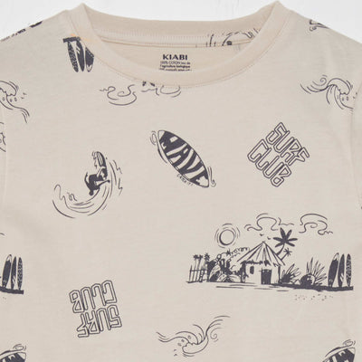 تي شيرت مطبوع باللون الرمادي