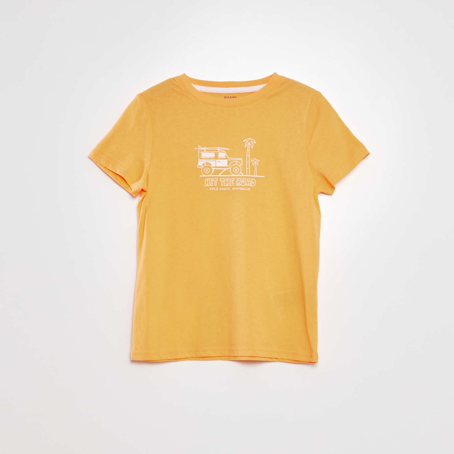 Round-neck cotton T-shirt ORANGE