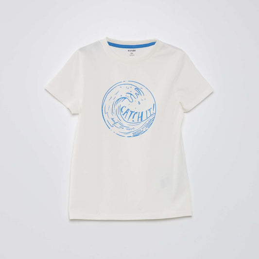 Round-neck cotton T-shirt WHITE