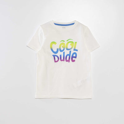 T-shirt with round neck and short sleeves WHITE