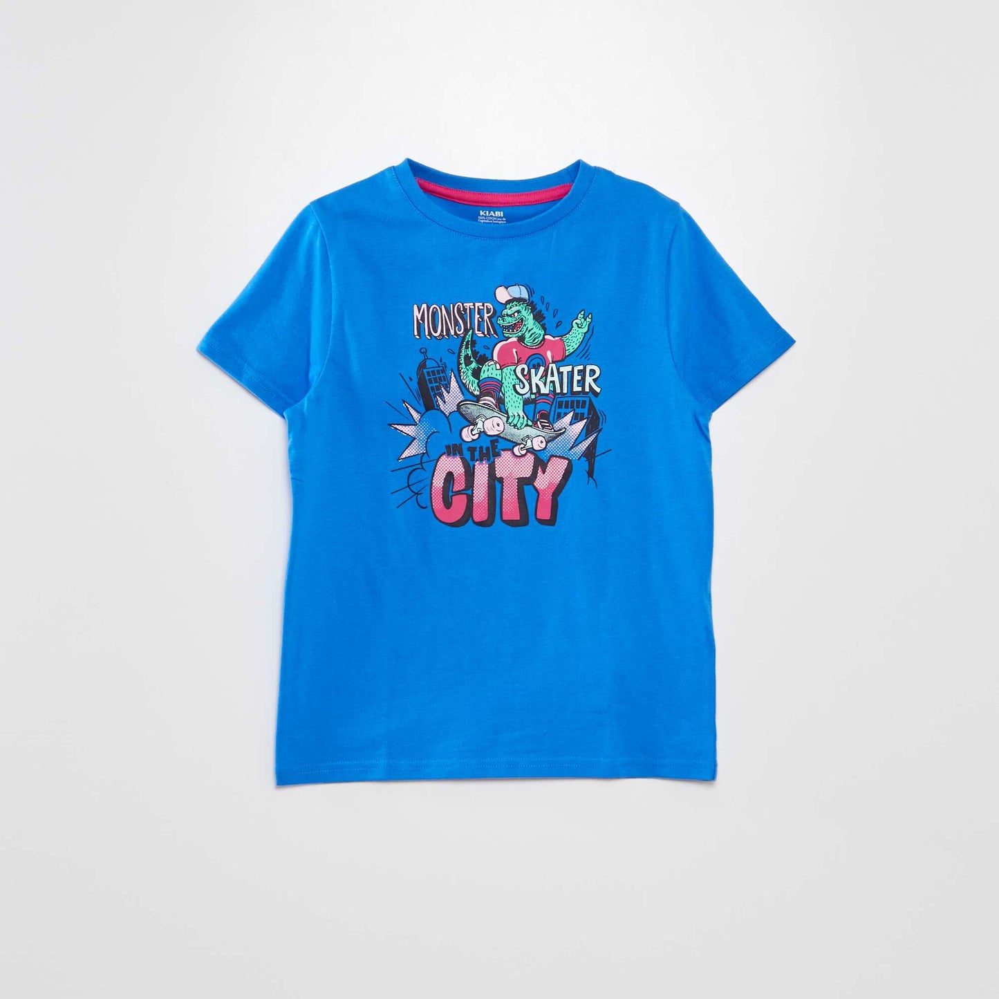 T-shirt with round neck and short sleeves BLUE