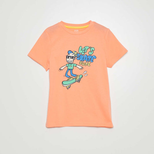 T-shirt with round neck and short sleeves ORANGE
