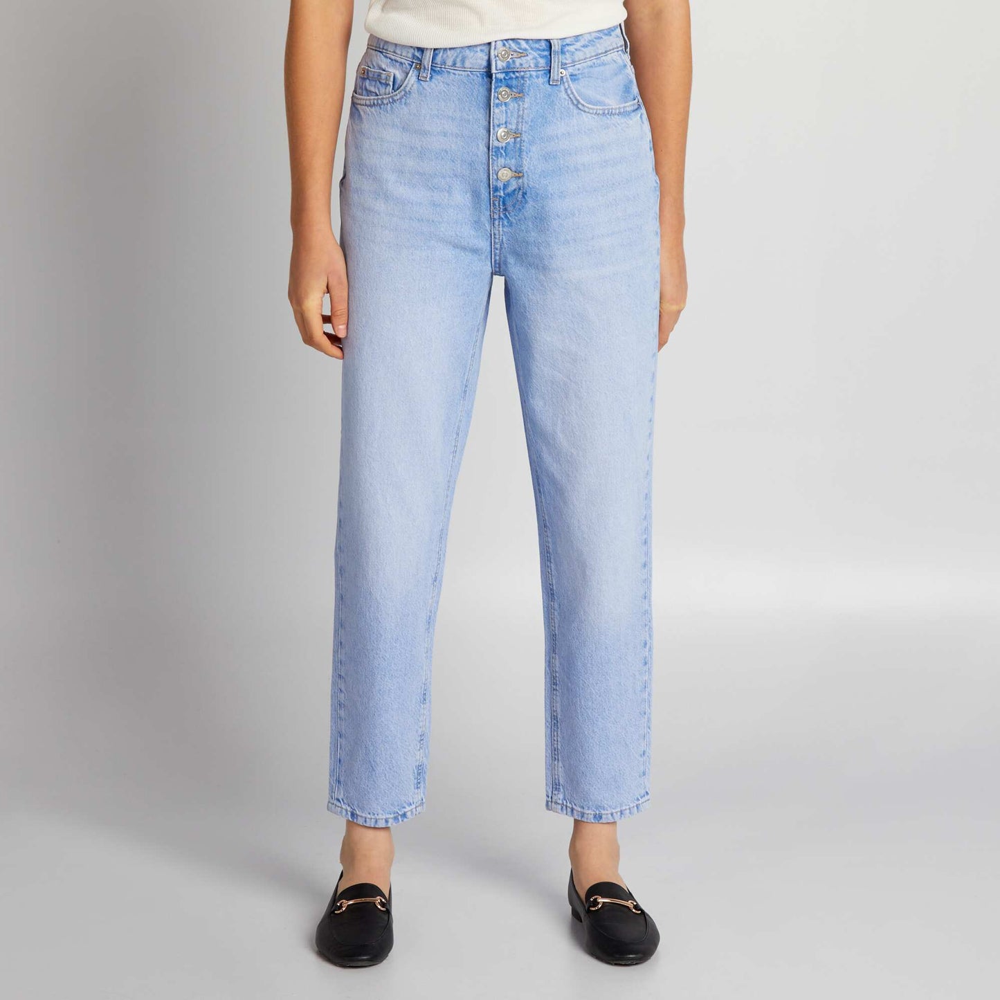 Buttoned mom jeans BLUE