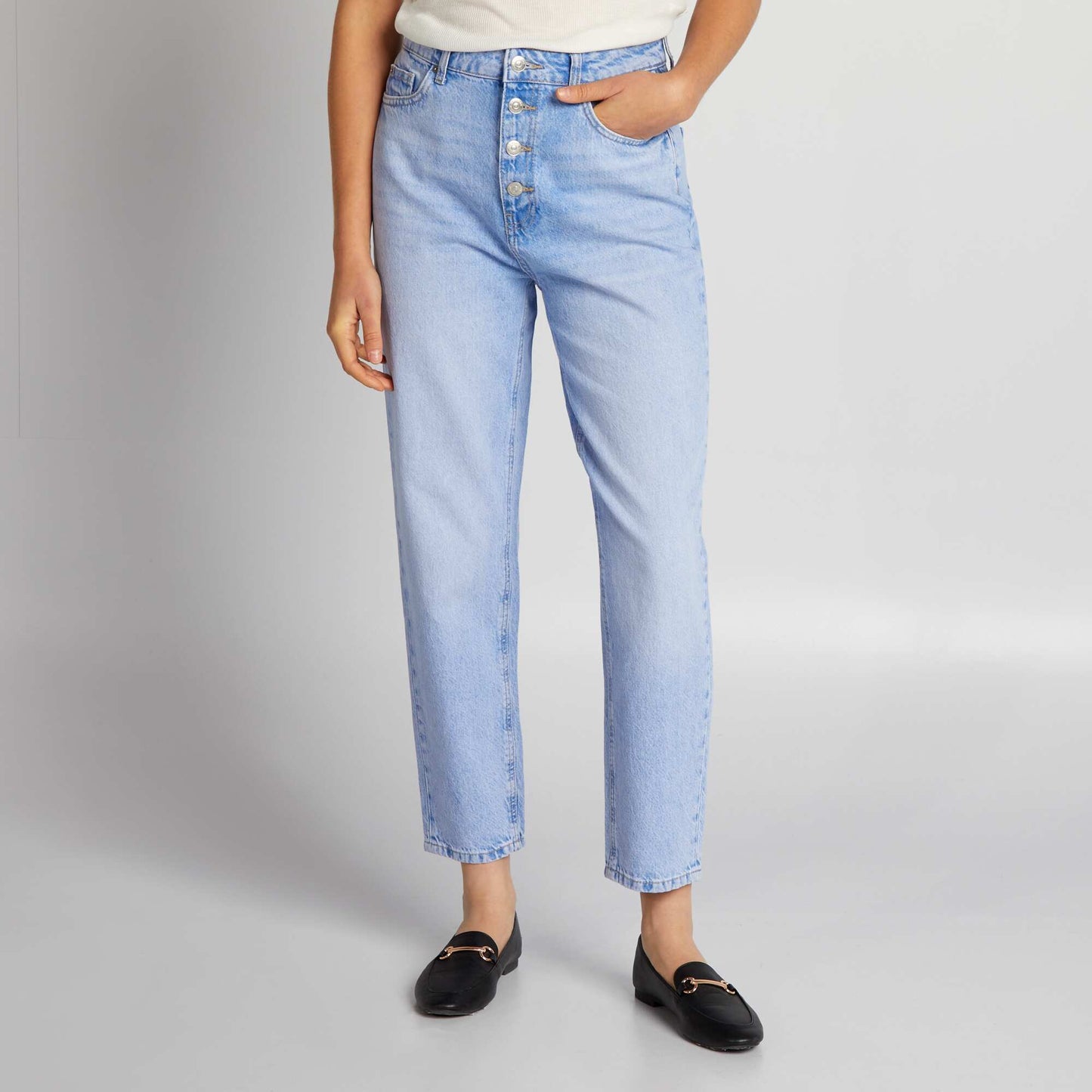 Buttoned mom jeans BLUE