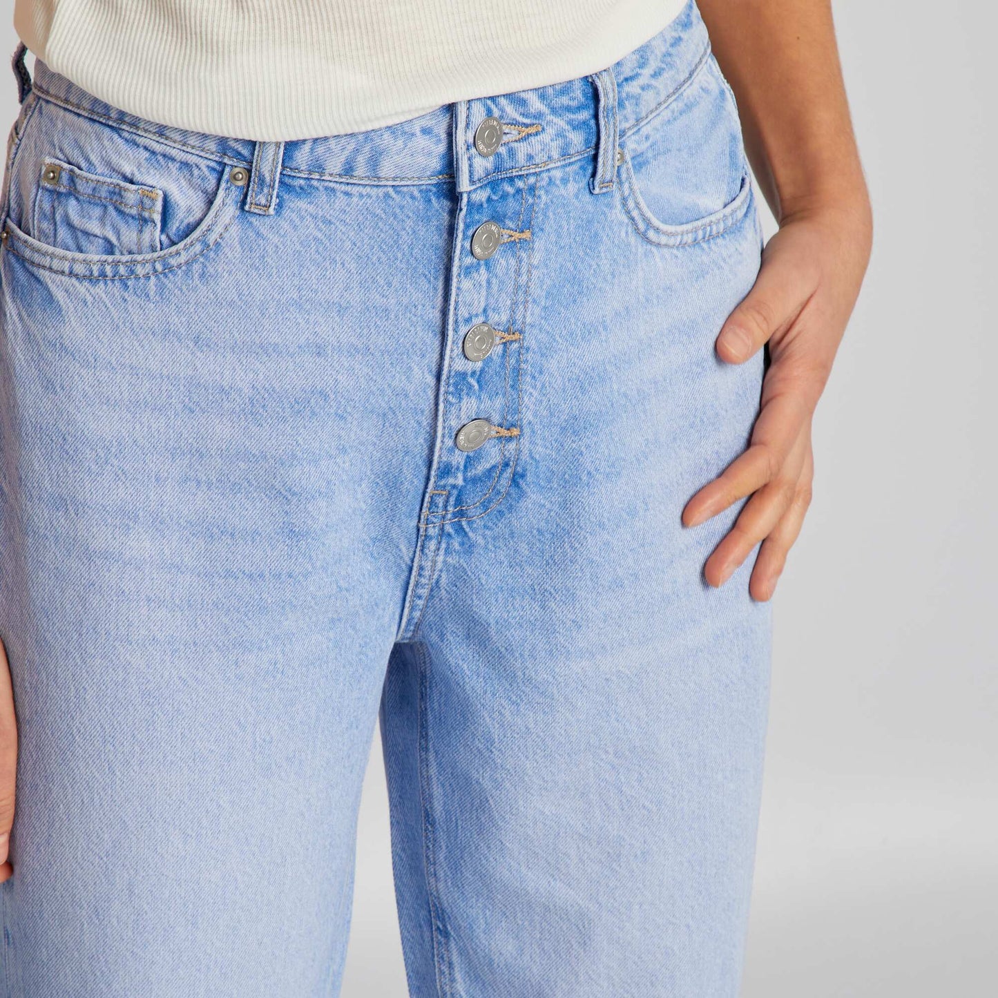 Buttoned mom jeans BLUE