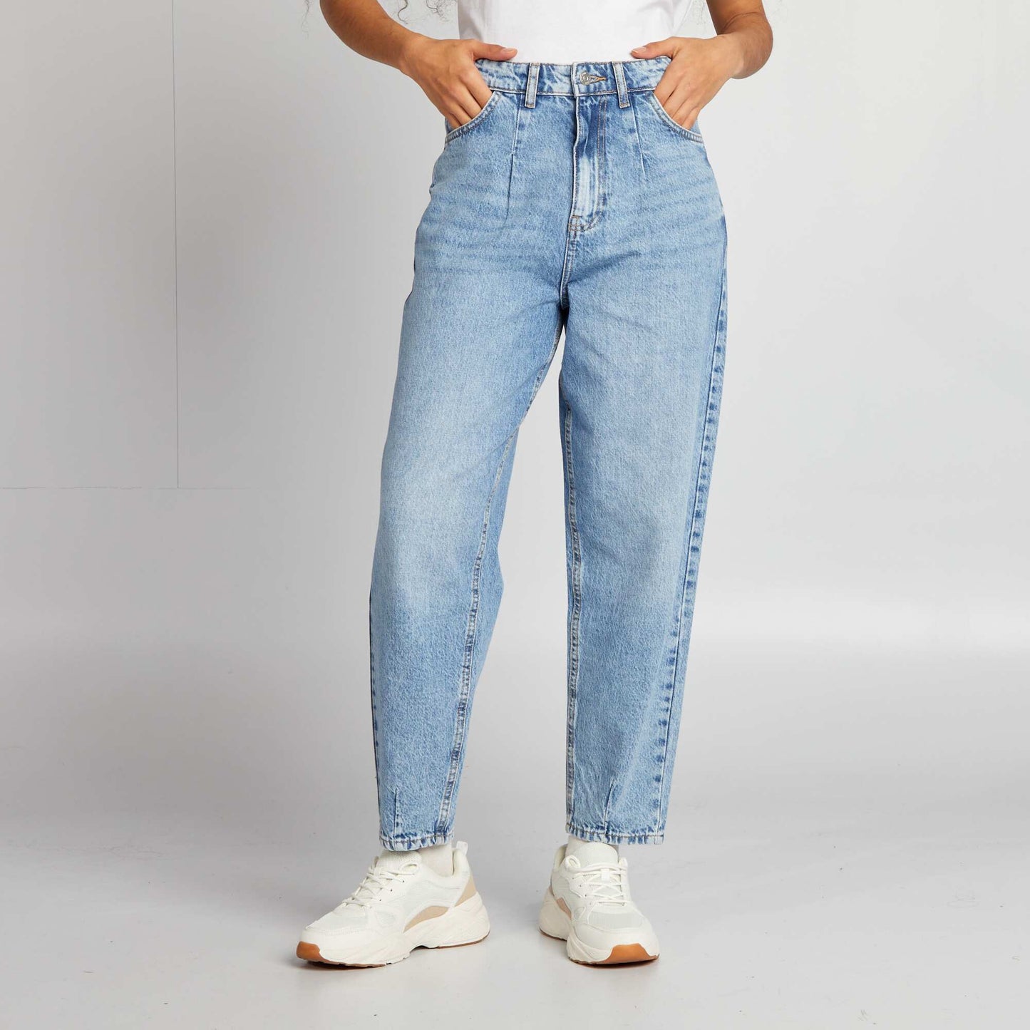 High-waisted balloon jeans BLUE