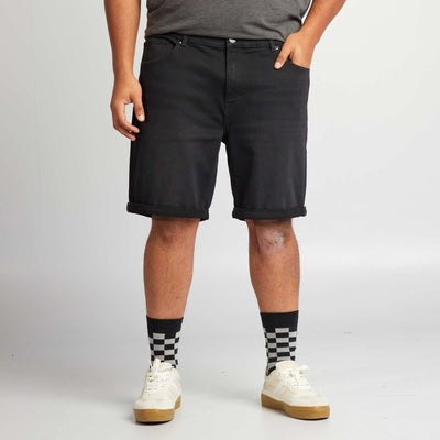 Denim Bermuda shorts BLACK