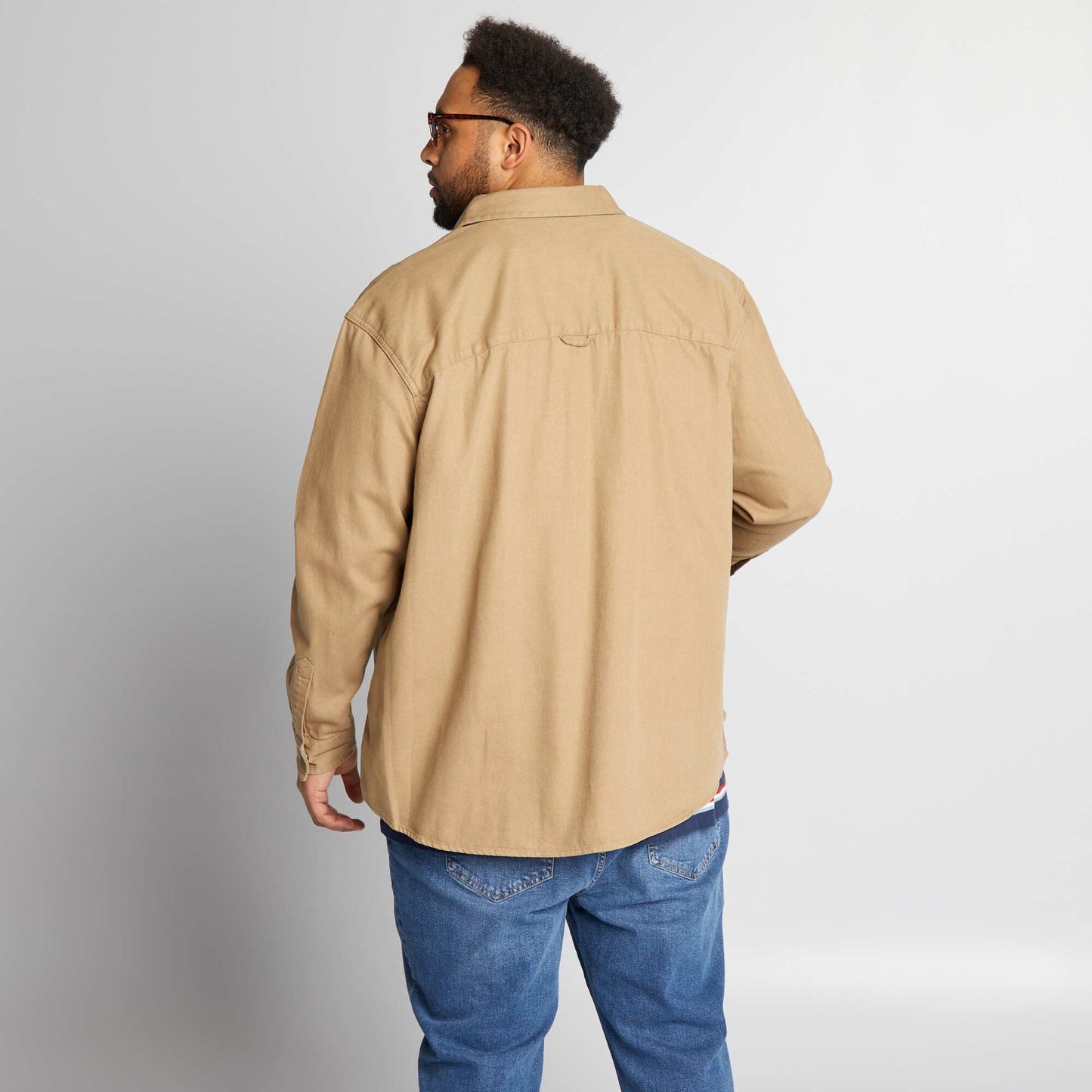 Denim overshirt BEIGE