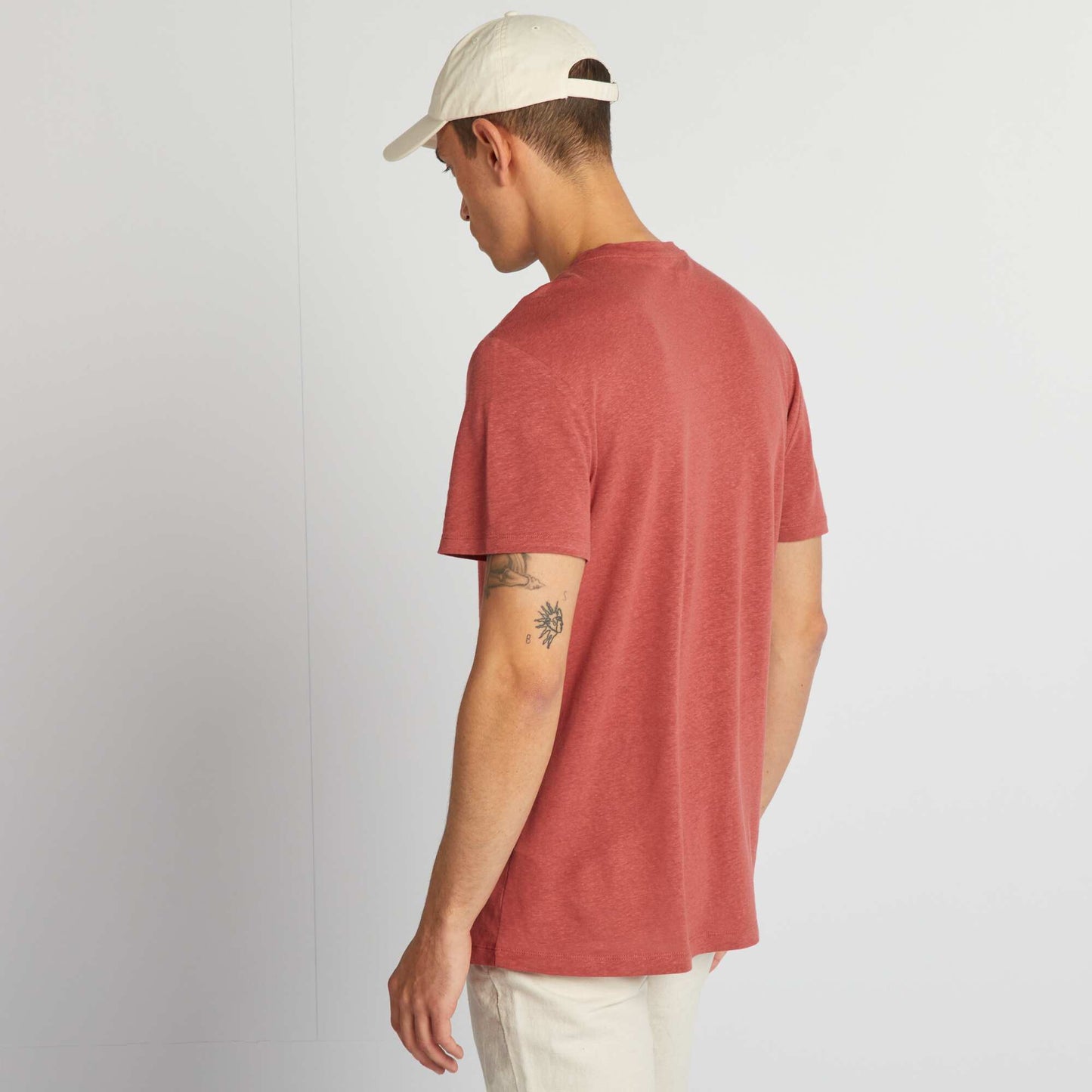 Linen blend T-shirt RED