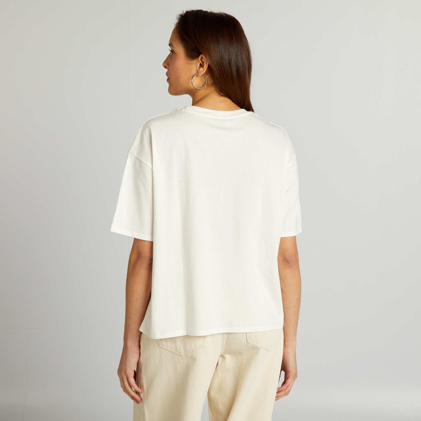 Round-neck cotton T-shirt WHITE