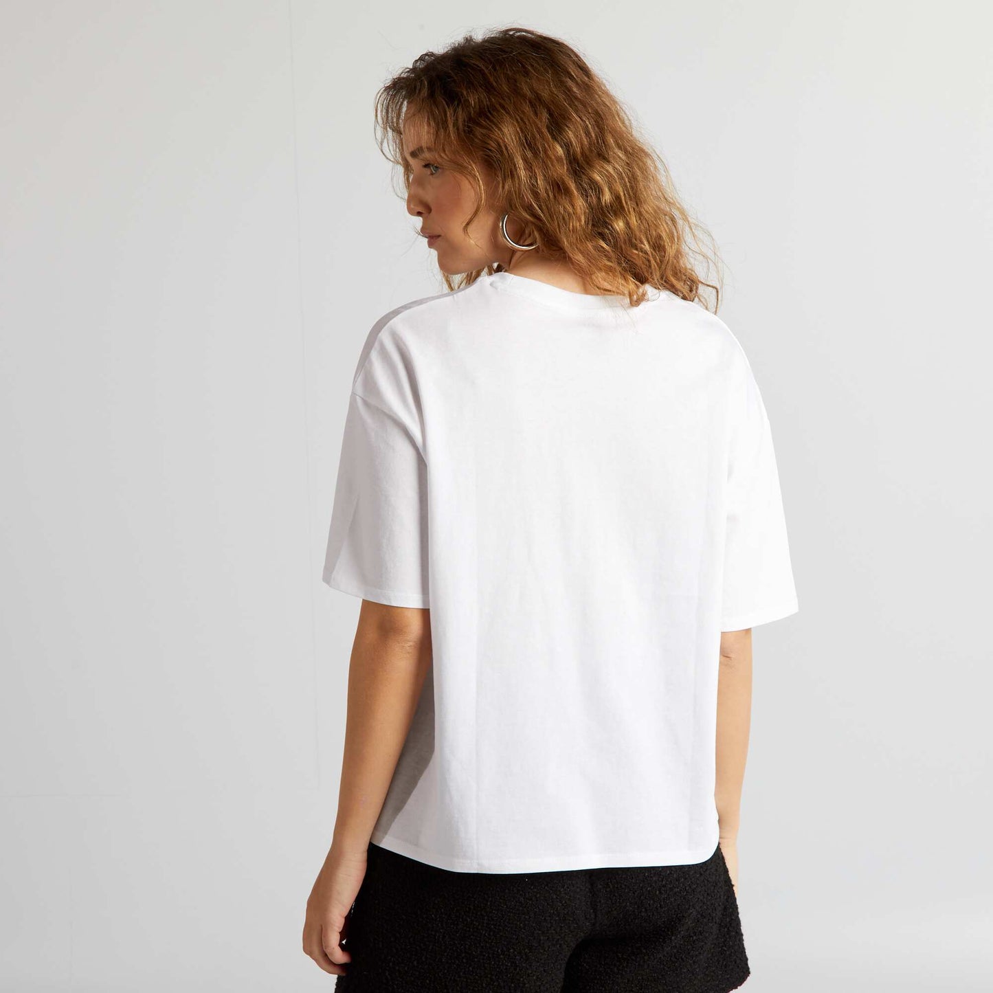 Round-neck cotton T-shirt WHITE