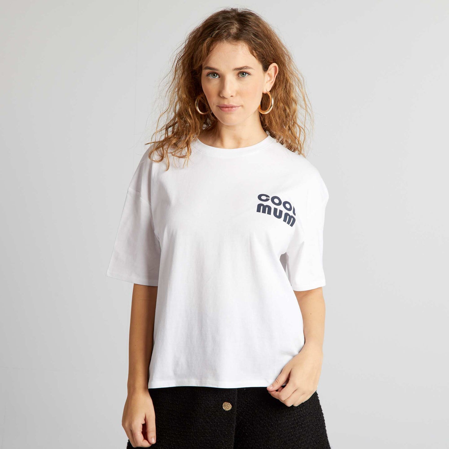 Round-neck cotton T-shirt WHITE