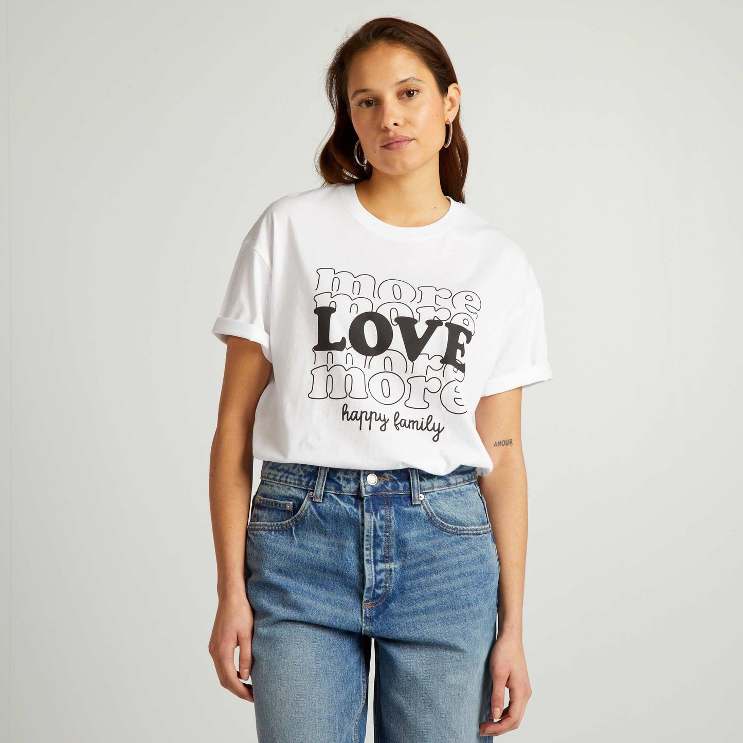 Round-neck cotton T-shirt WHITE