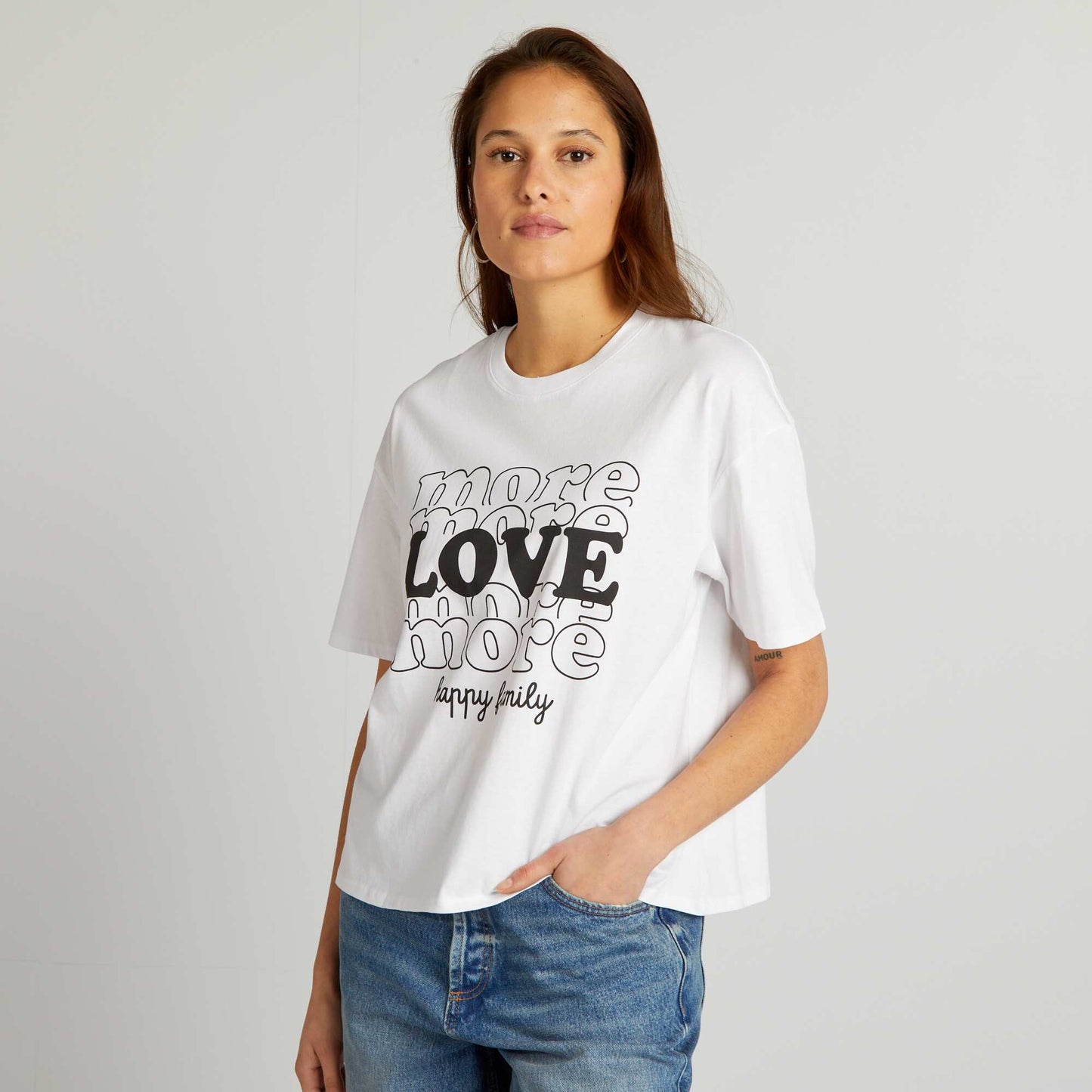 Round-neck cotton T-shirt WHITE