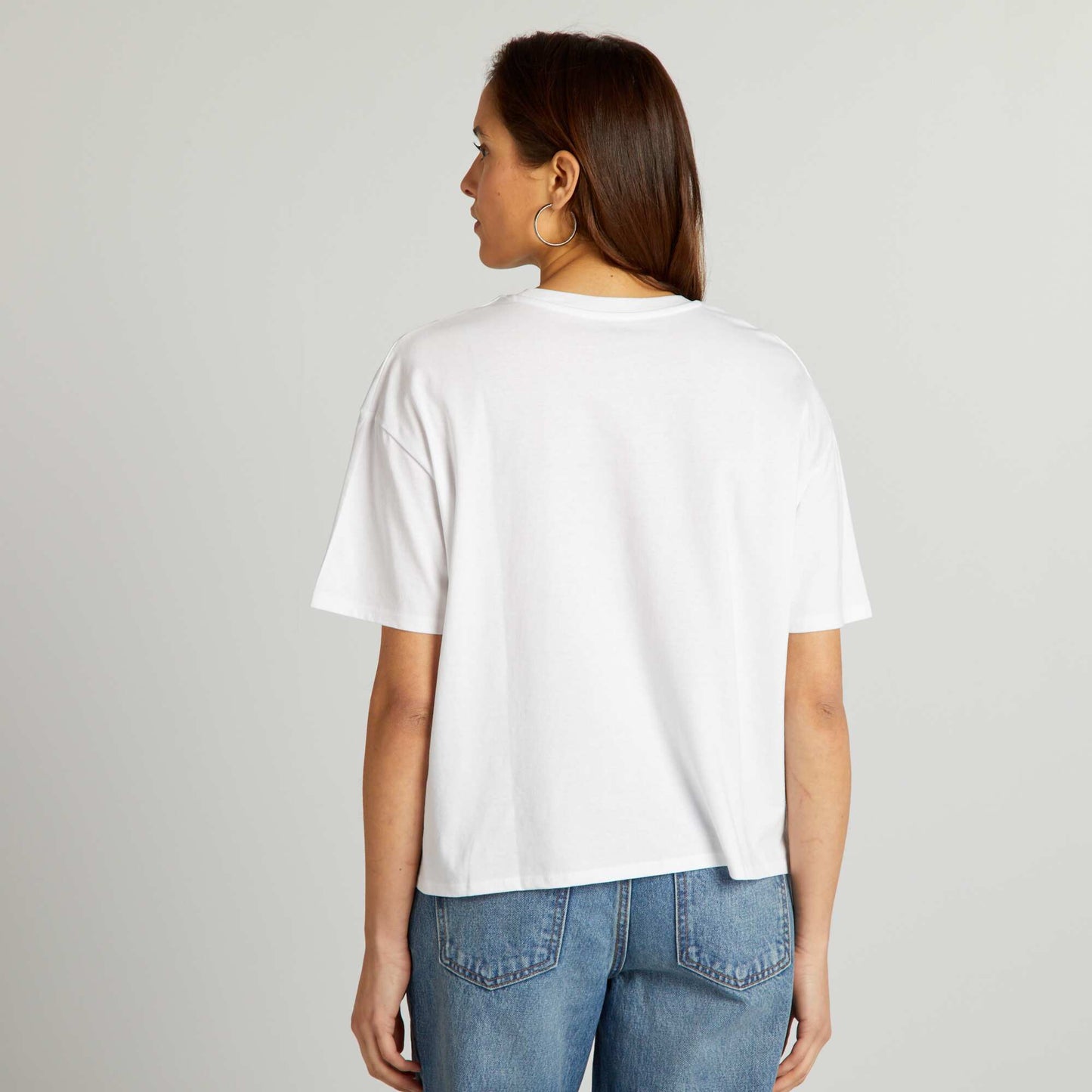 Round-neck cotton T-shirt WHITE