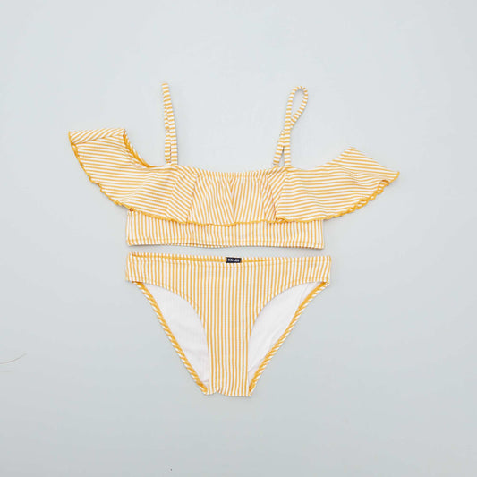 Striped waffle bikini - 2-piece set YELLOW