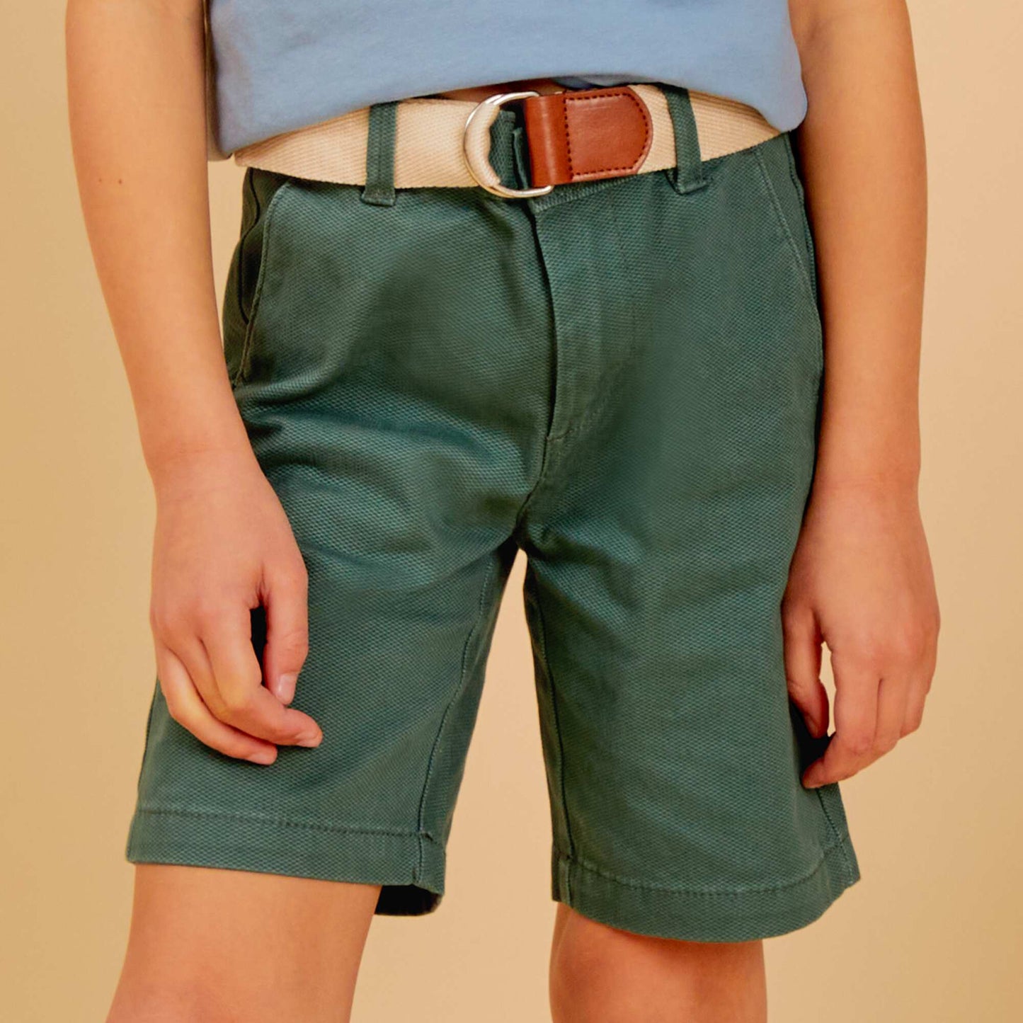 Chino shorts + belt GREEN