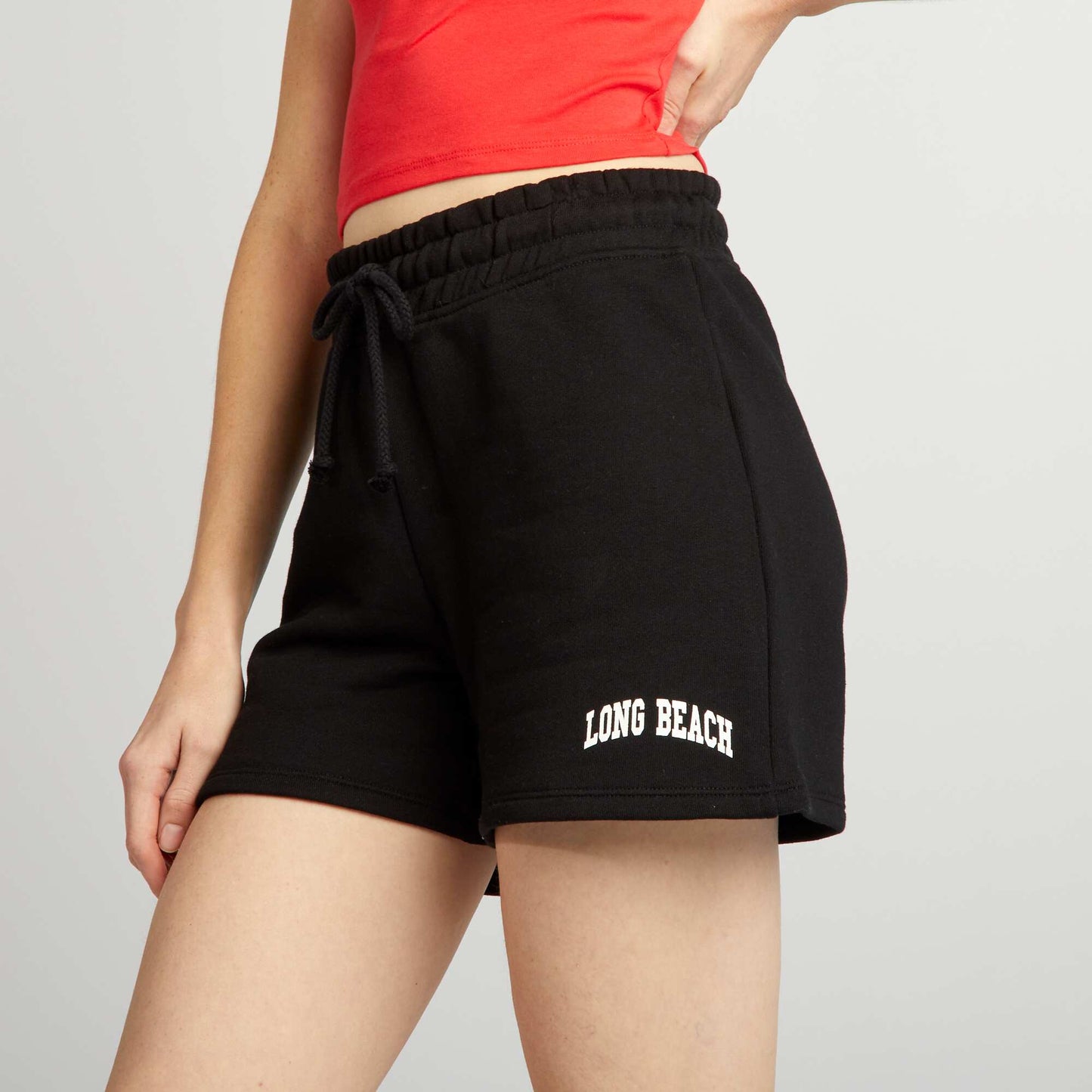 Long Beach cotton shorts BLACK