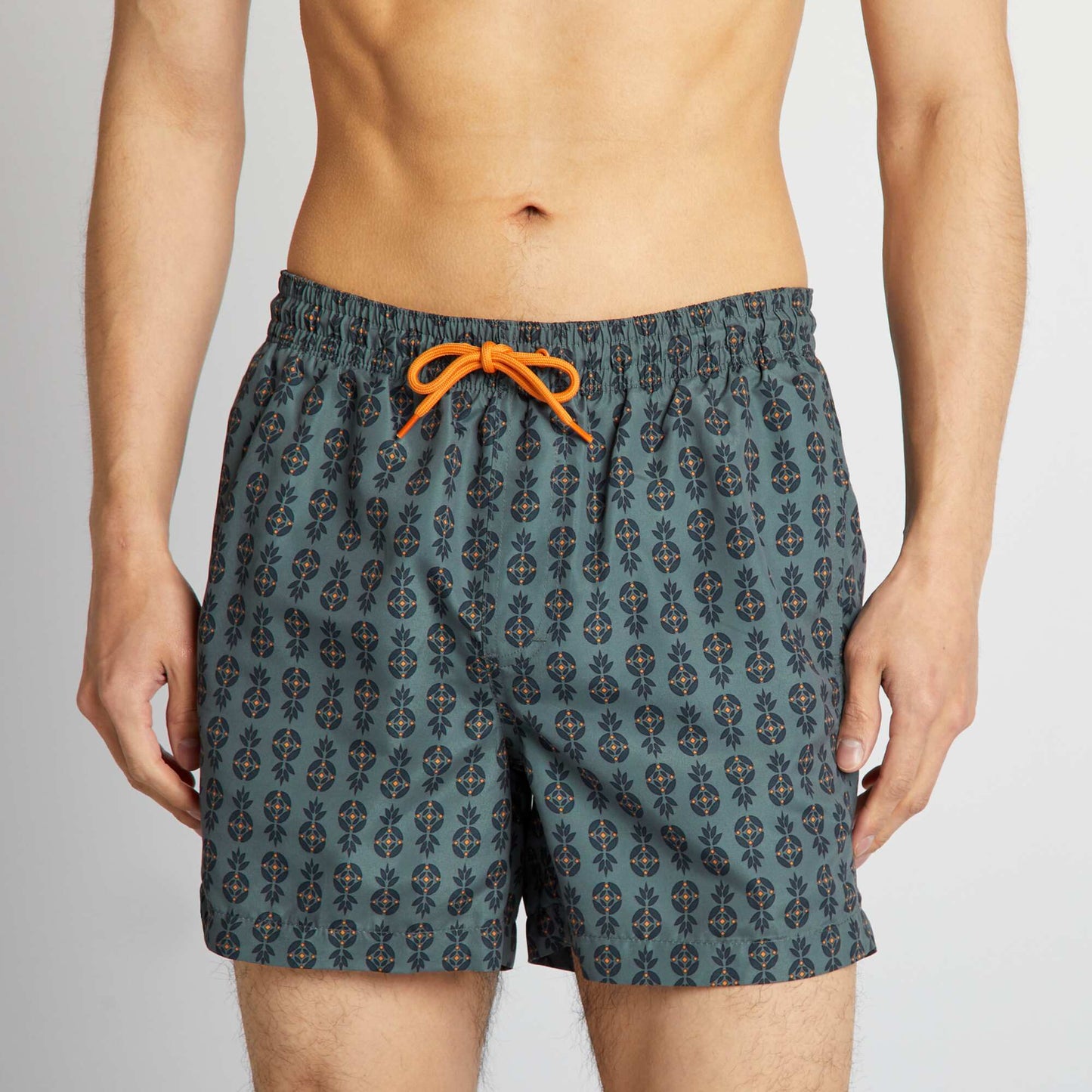 Patterned swim shorts GREEN