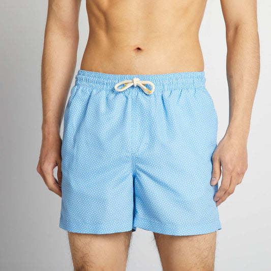 Patterned swim shorts BLUE