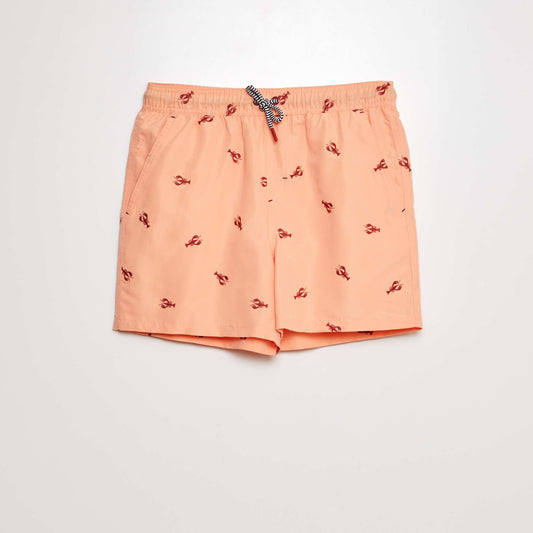 Patterned swim shorts ORANGE