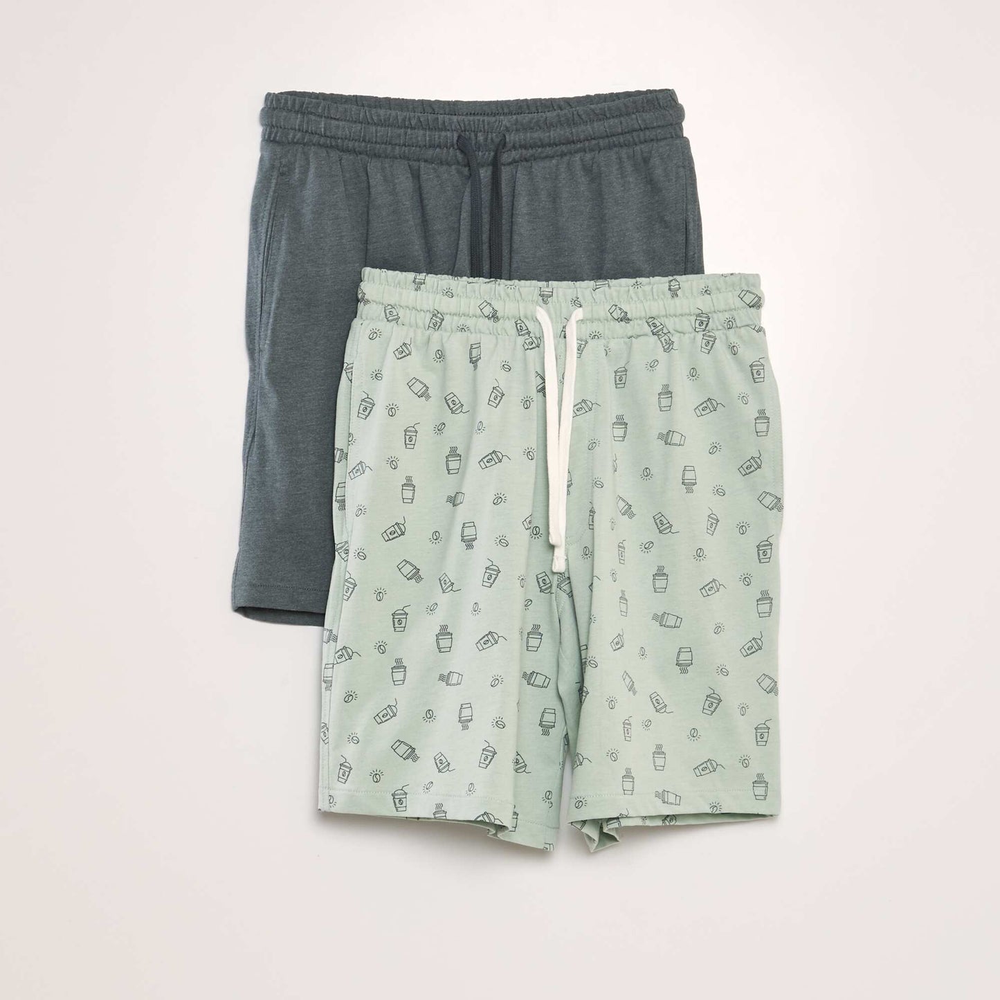 Pack of 2 pairs of jersey shorts GREEN