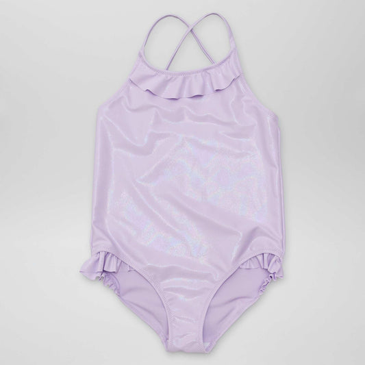 Ruffled glitter swimsuit - One piece PURPLE