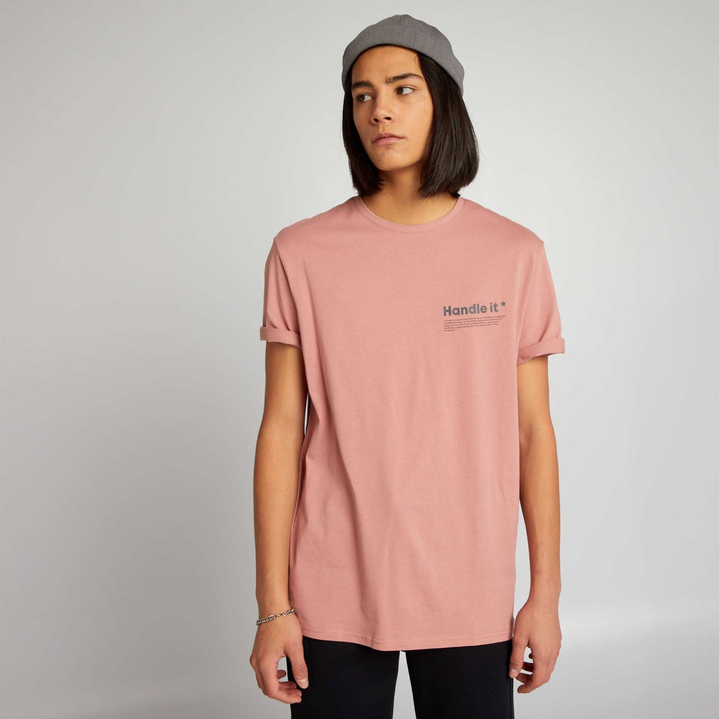 Short-sleeved printed T-shirt PINK