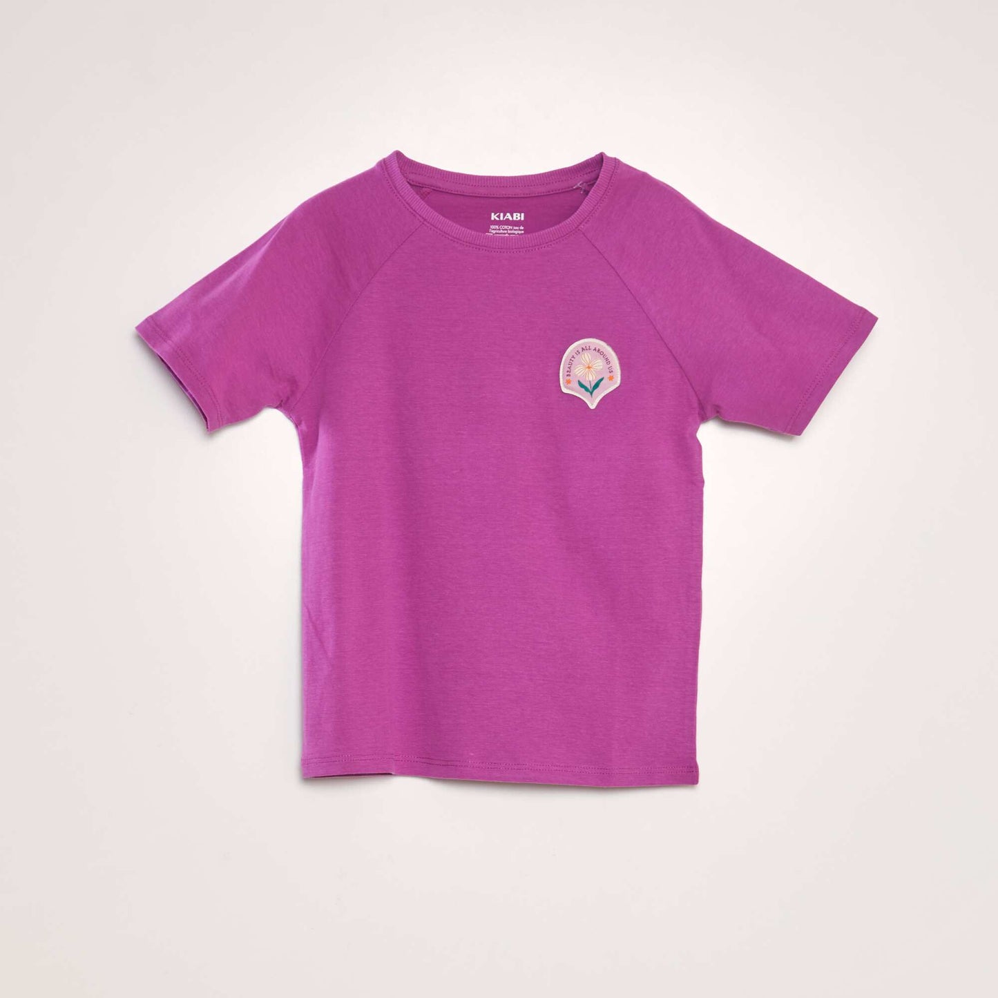 Round-neck cotton T-shirt PURPLE