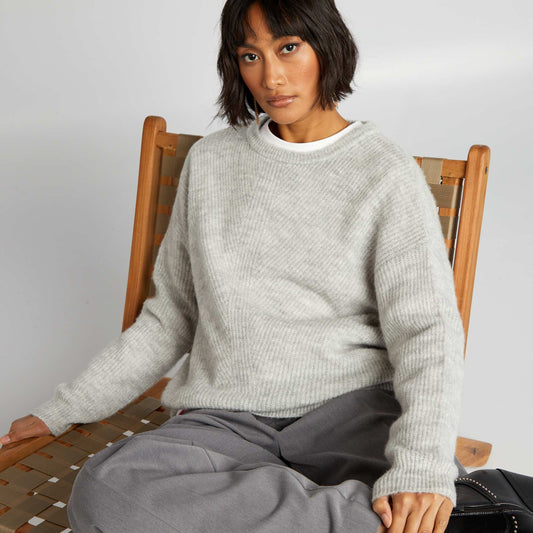 Soft ribbed knit sweater GREY