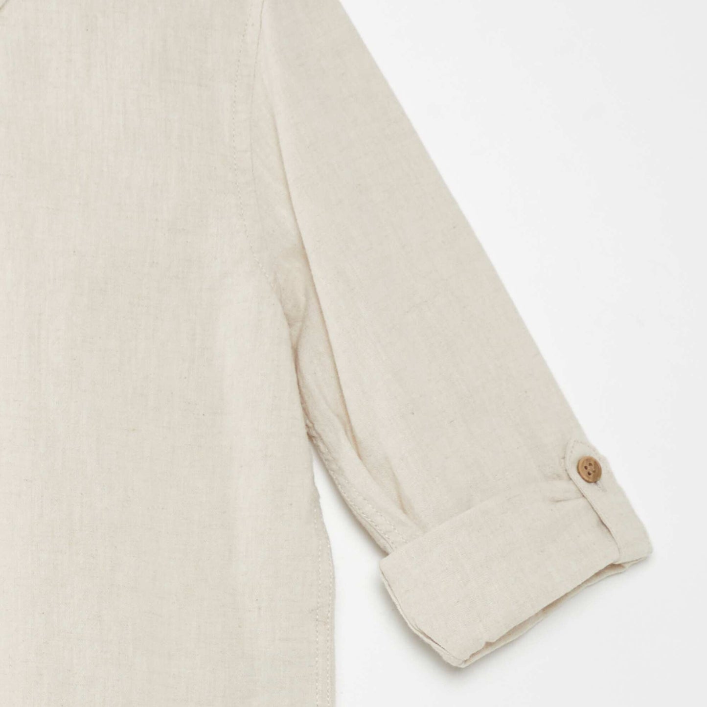 Shirt with roll-up sleeves BEIGE