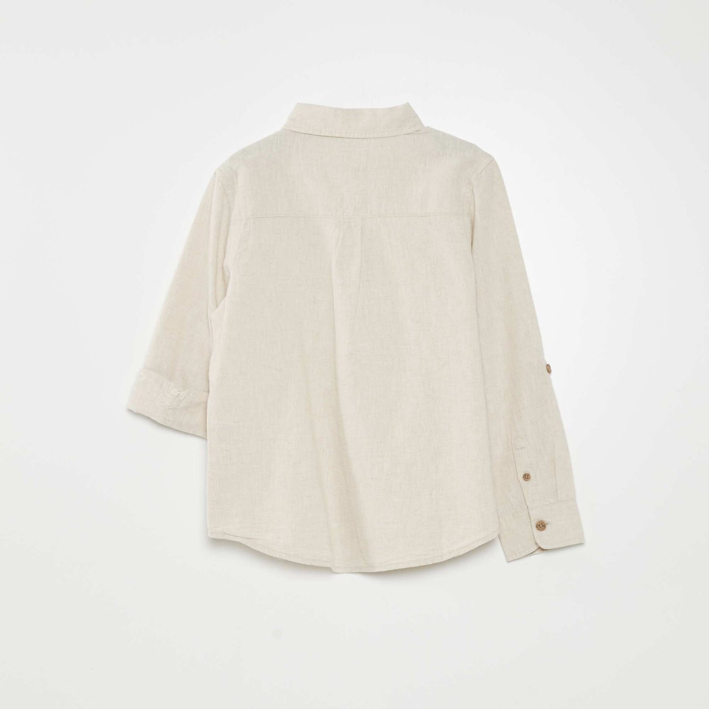 Shirt with roll-up sleeves BEIGE