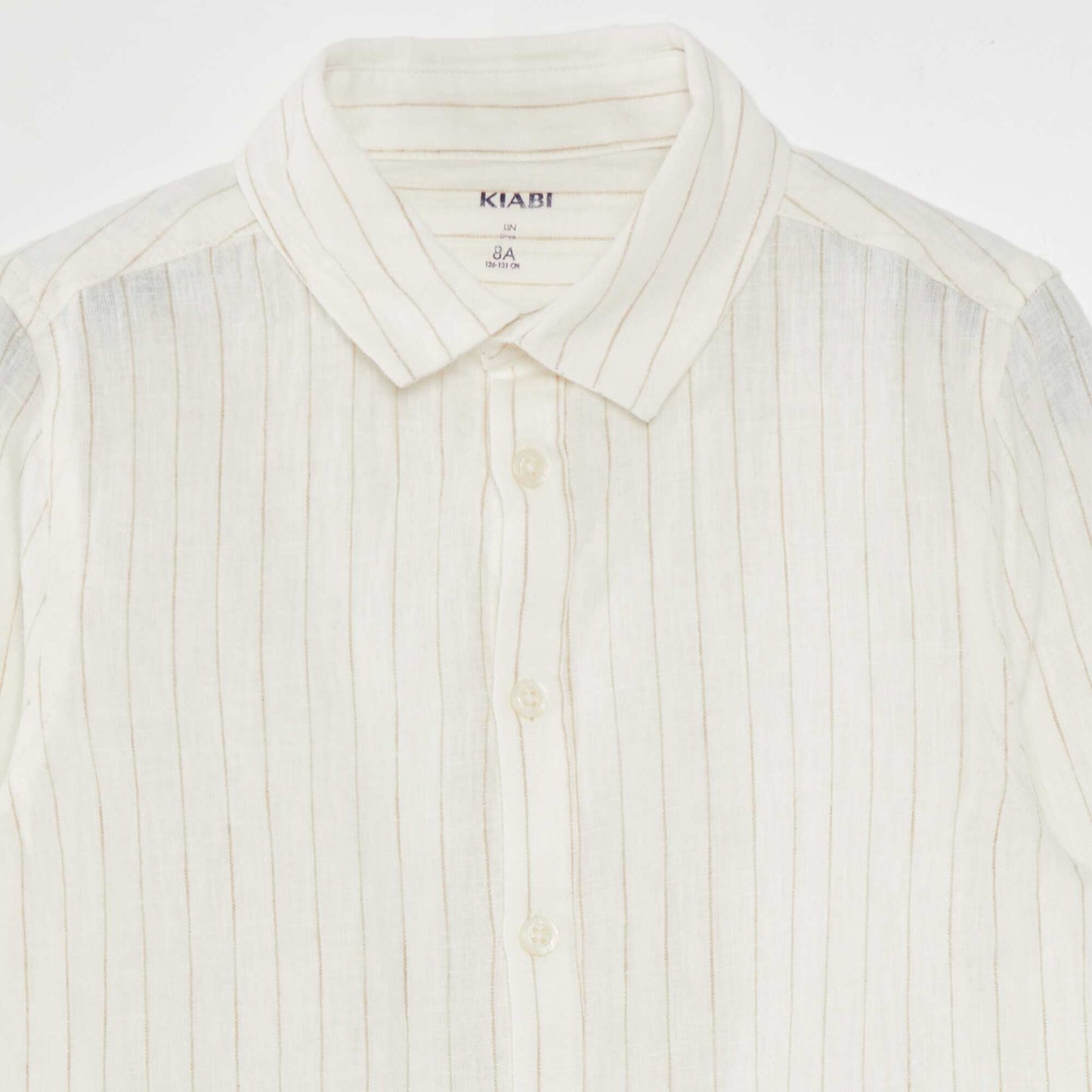 Pinstriped linen shirt WHITE